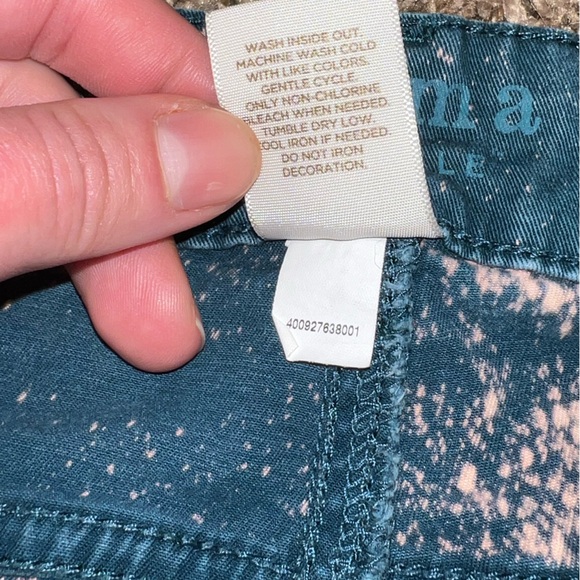 ⭐️Sonoma Blue & Cream Striped Distressed Denim Shorts Upcycled Size 14 - Picture 11 of 15